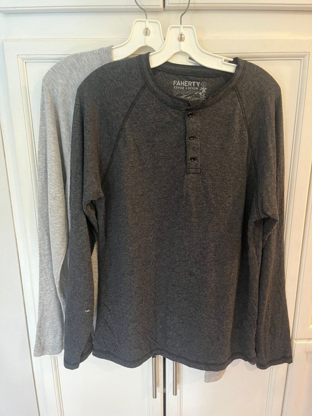 Faherty Cloud Cotton Henley T-Shirts, Large, Pair